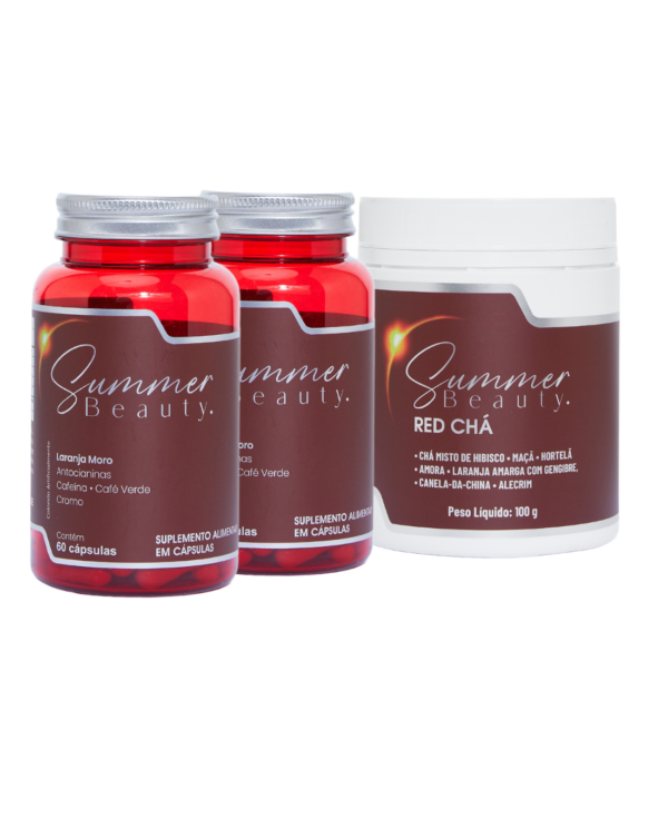 Kit 2 Potes de Emagrecedor e 1 Pote Red chá
