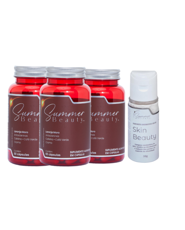 3 Potes de emagrecedor e 1 Frasco Skin Beauty Sabonete Facial