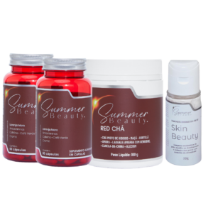 Kit 2 potes de emagrecedor 1 pote de chá e 1 Frasco do Skin Beauty Sabonete Facial