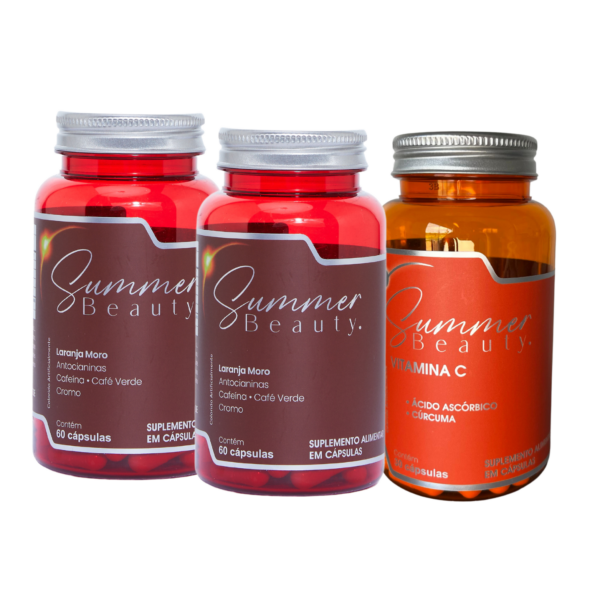 Kit 2 Potes Emagrecedor 1 Pote de Vitamina C