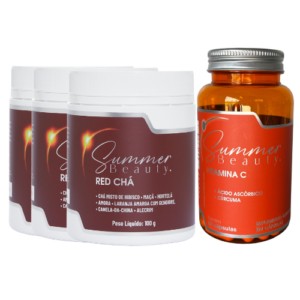 Kit 3 Potes de Chá e 1 Vitamina C
